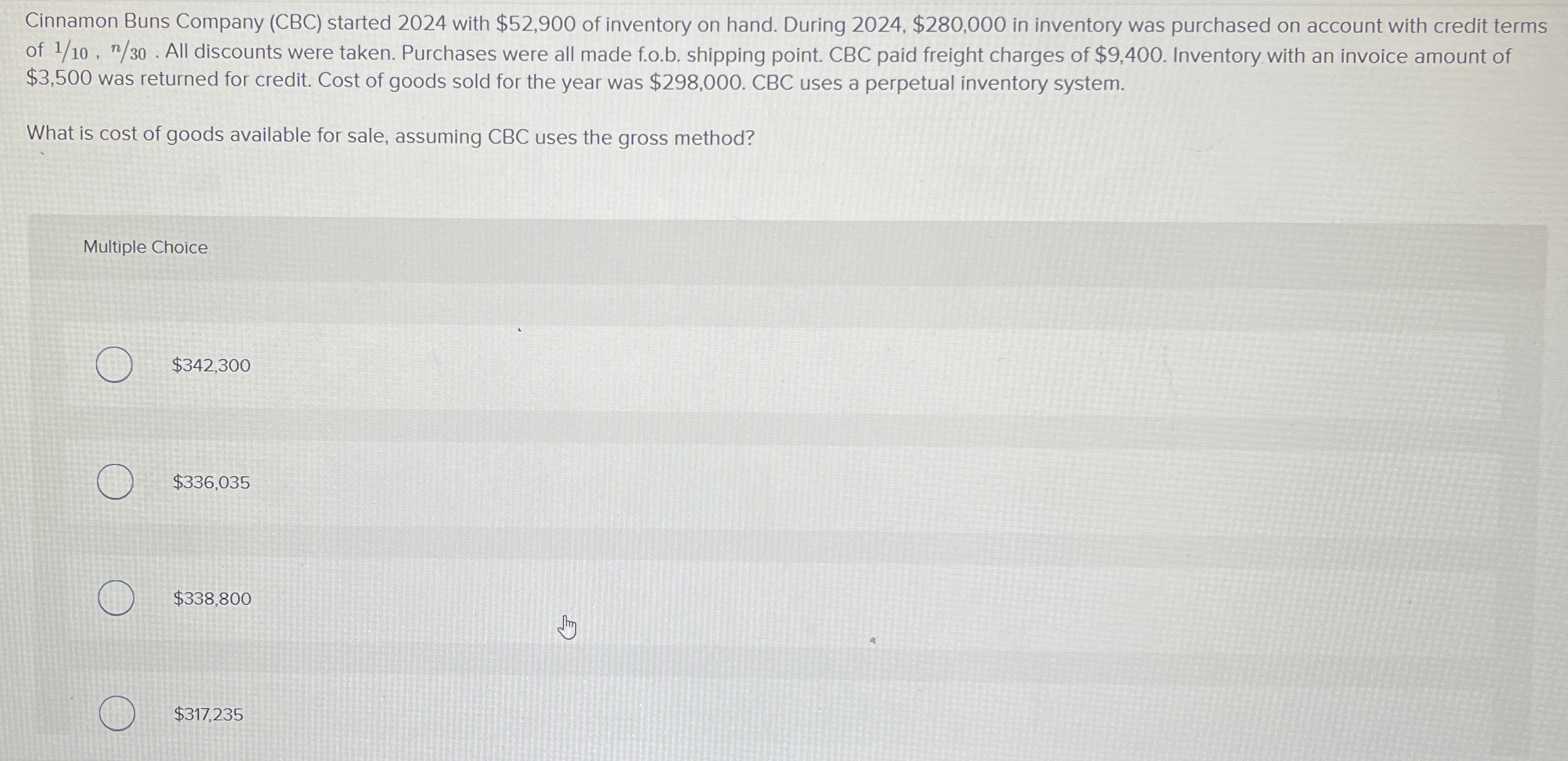 Cinnamon Buns Company ( CBC ) started 2 0 2 4