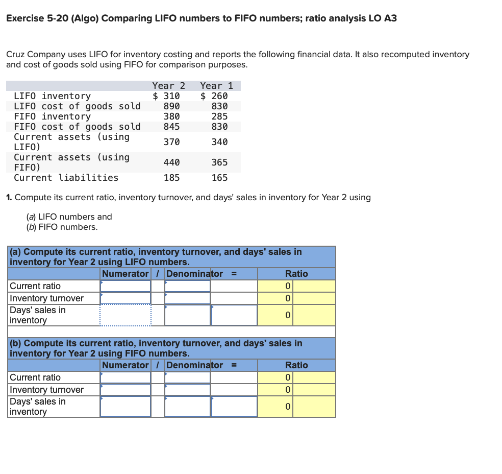Exercise 5 - 2 0 ( Algo ) Comparing LIFO numbers