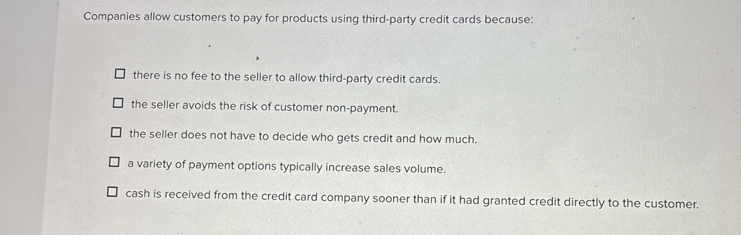 Companies allow customers to pay for products