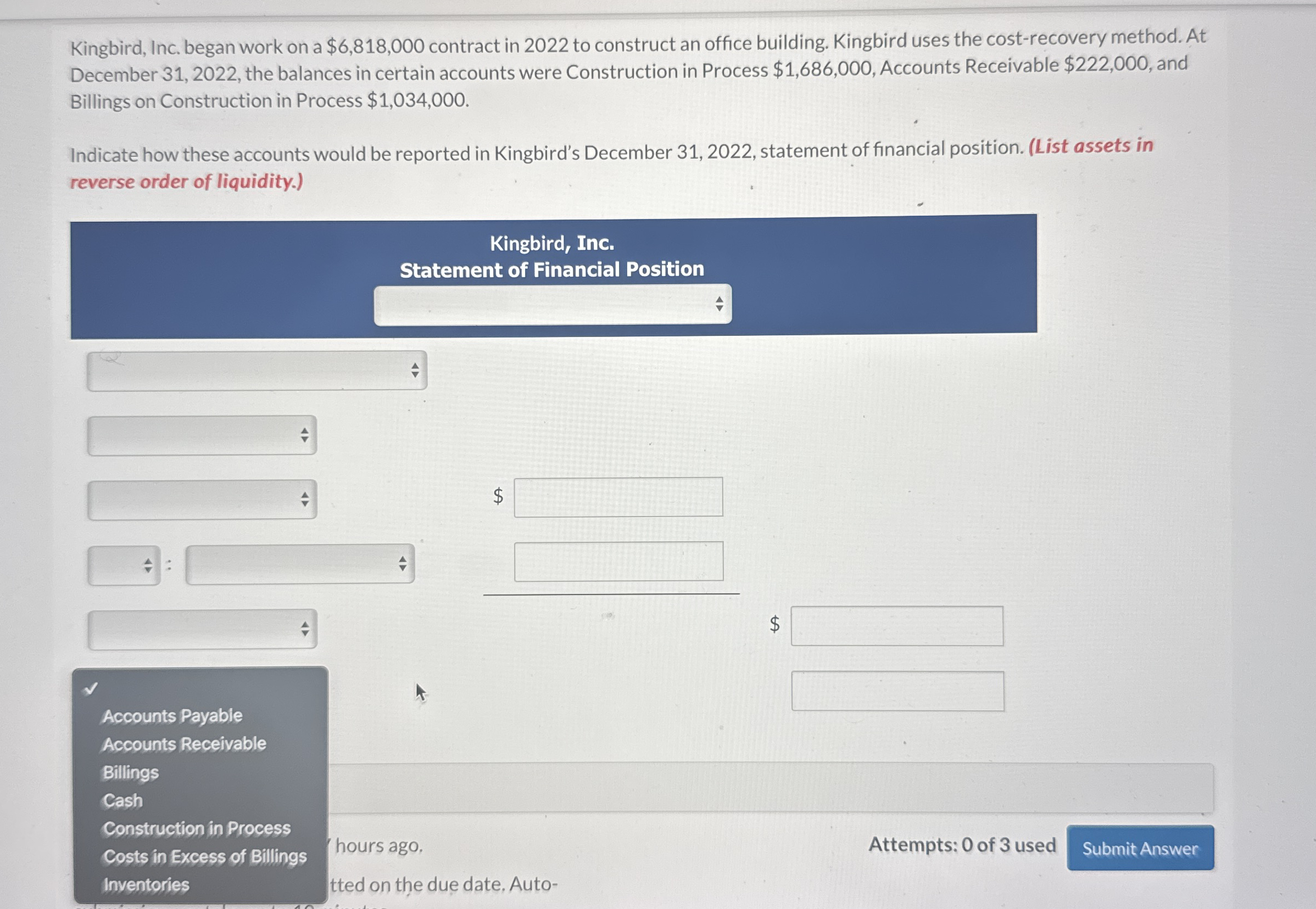 Kingbird, Inc. began work on a $ 6 , 8 1 8 , 0 0
