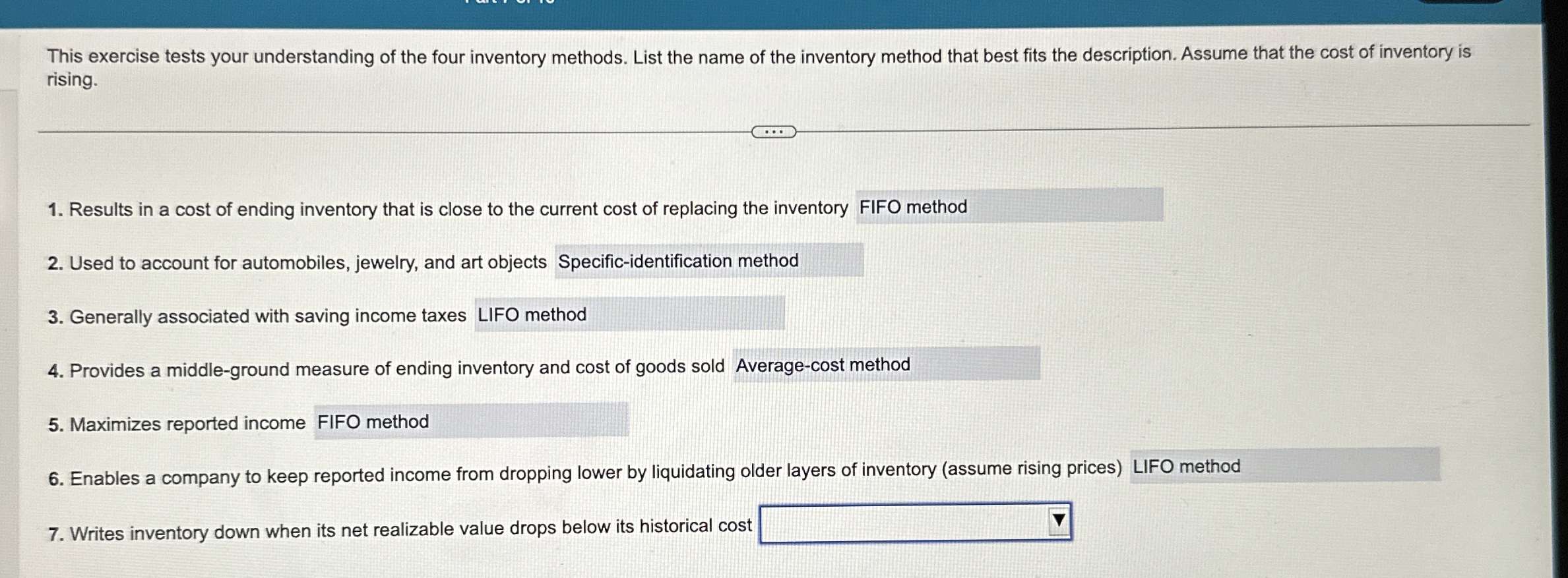 This exercise tests your understanding of the