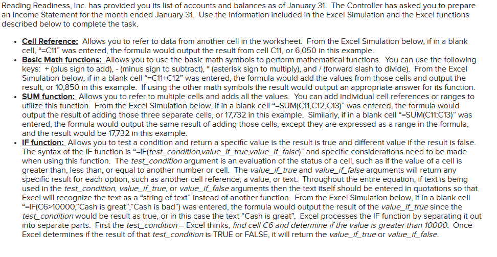 Reading Readiness, Inc. has provided you its list