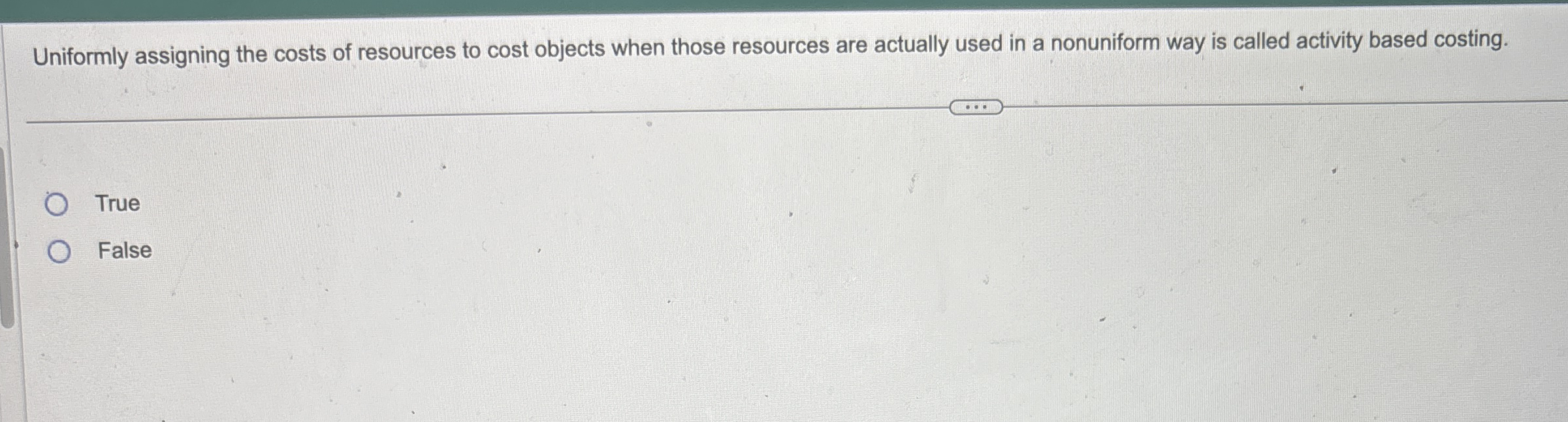 Uniformly assigning the costs of resources to