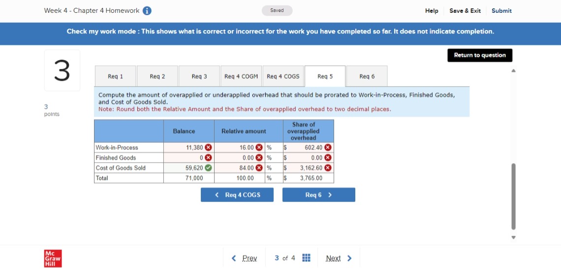 Week 4 - Chapter 4 Homework i Saved Help Save &