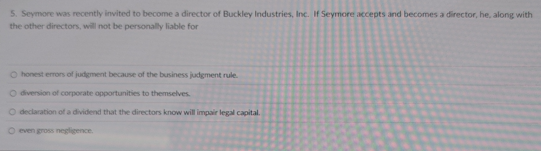 Seymore was recently invited to become a director