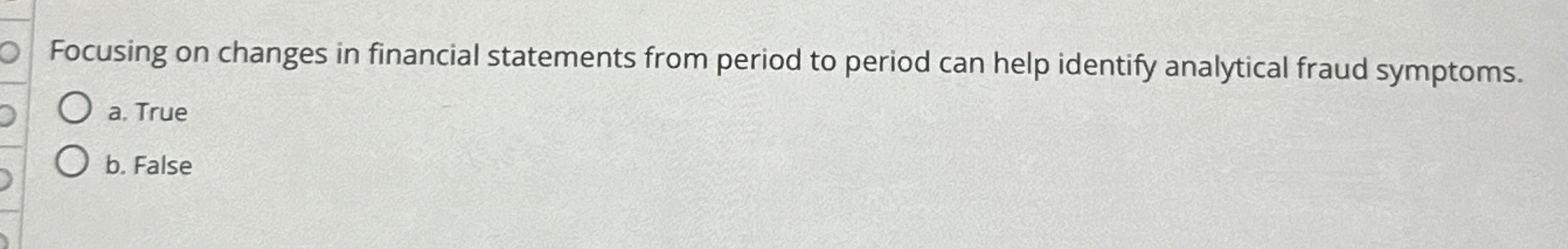 Focusing on changes in financial statements from