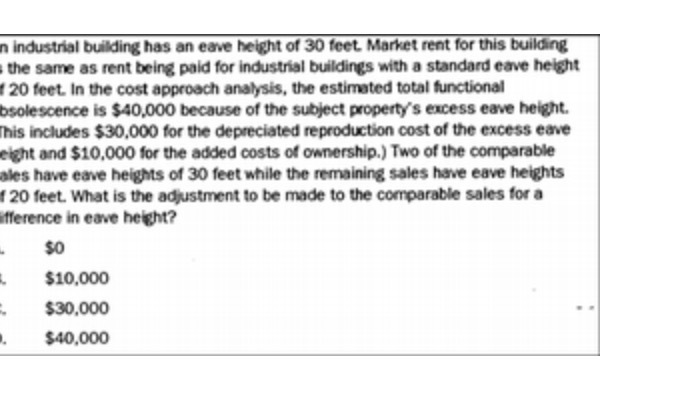 n industrial building has an eave height of 30