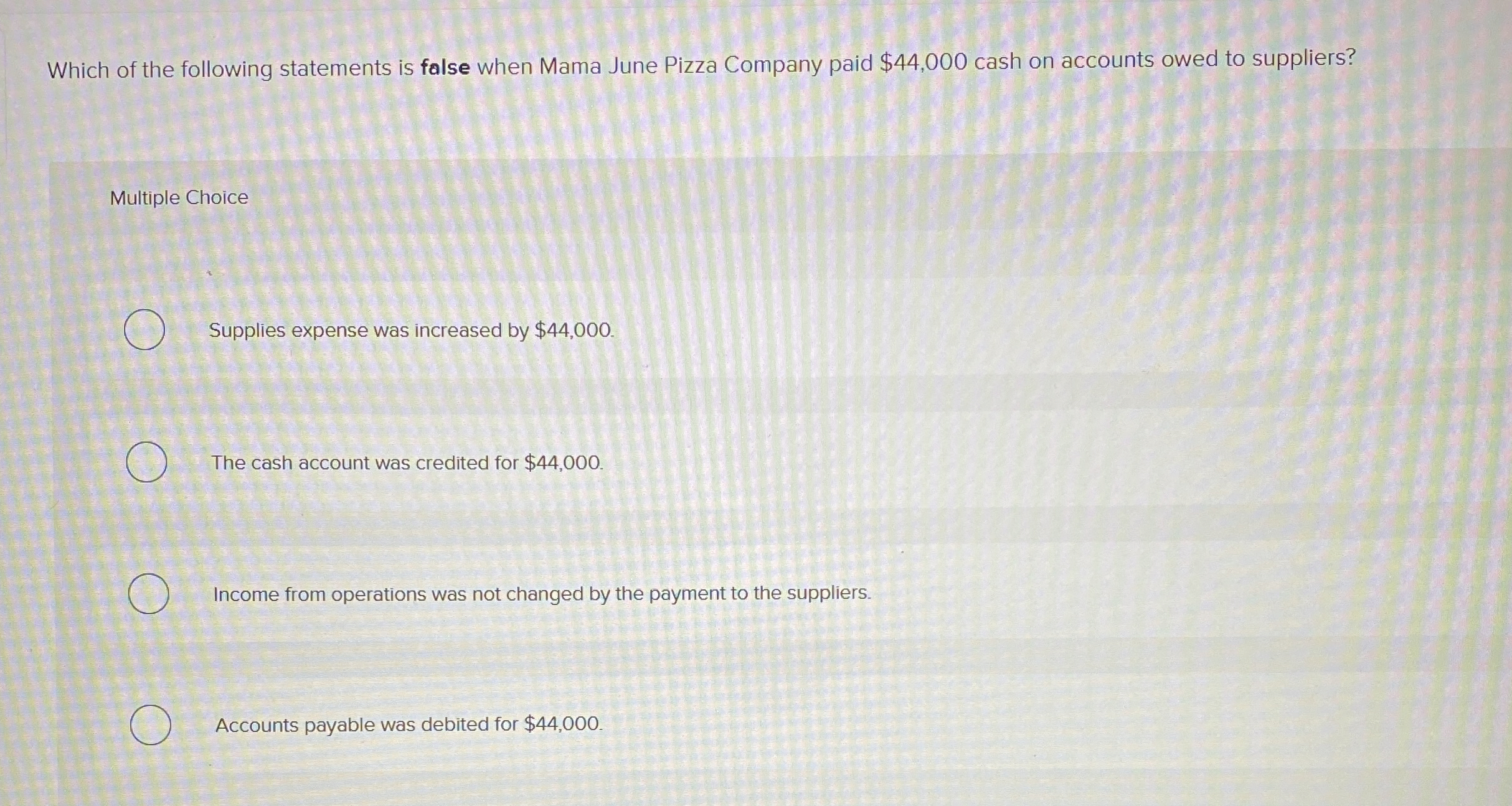 Which of the following statements is false when