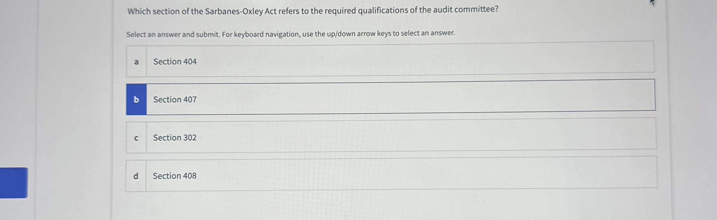 Which section of the Sarbanes - Oxley Act refers