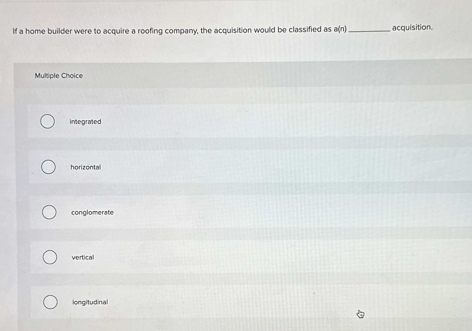 If a home builder were to acquire a roofing