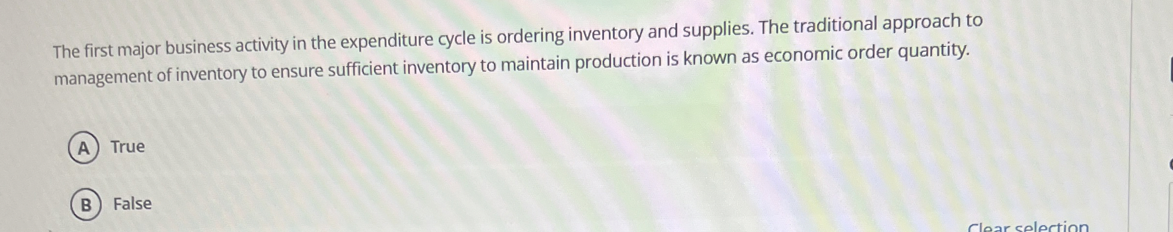 The first major business activity in the