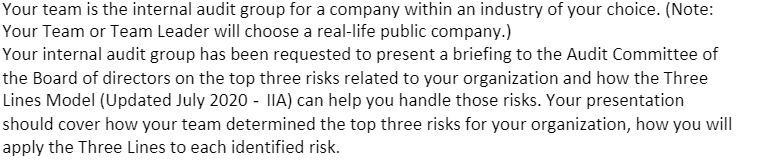 'four team is the internal audit group for a