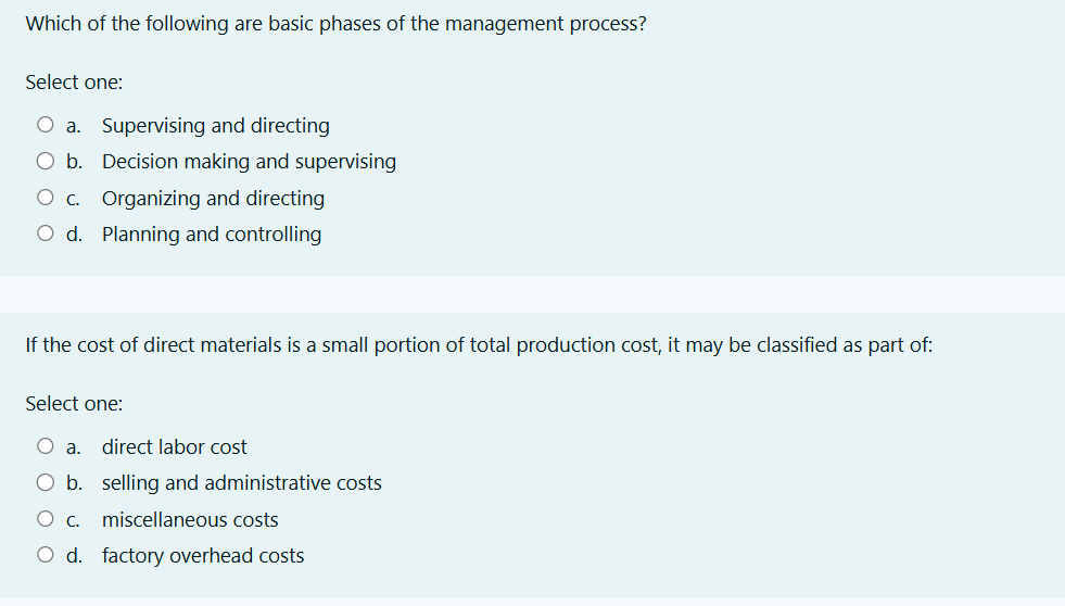 Which of the following are basic phases of the