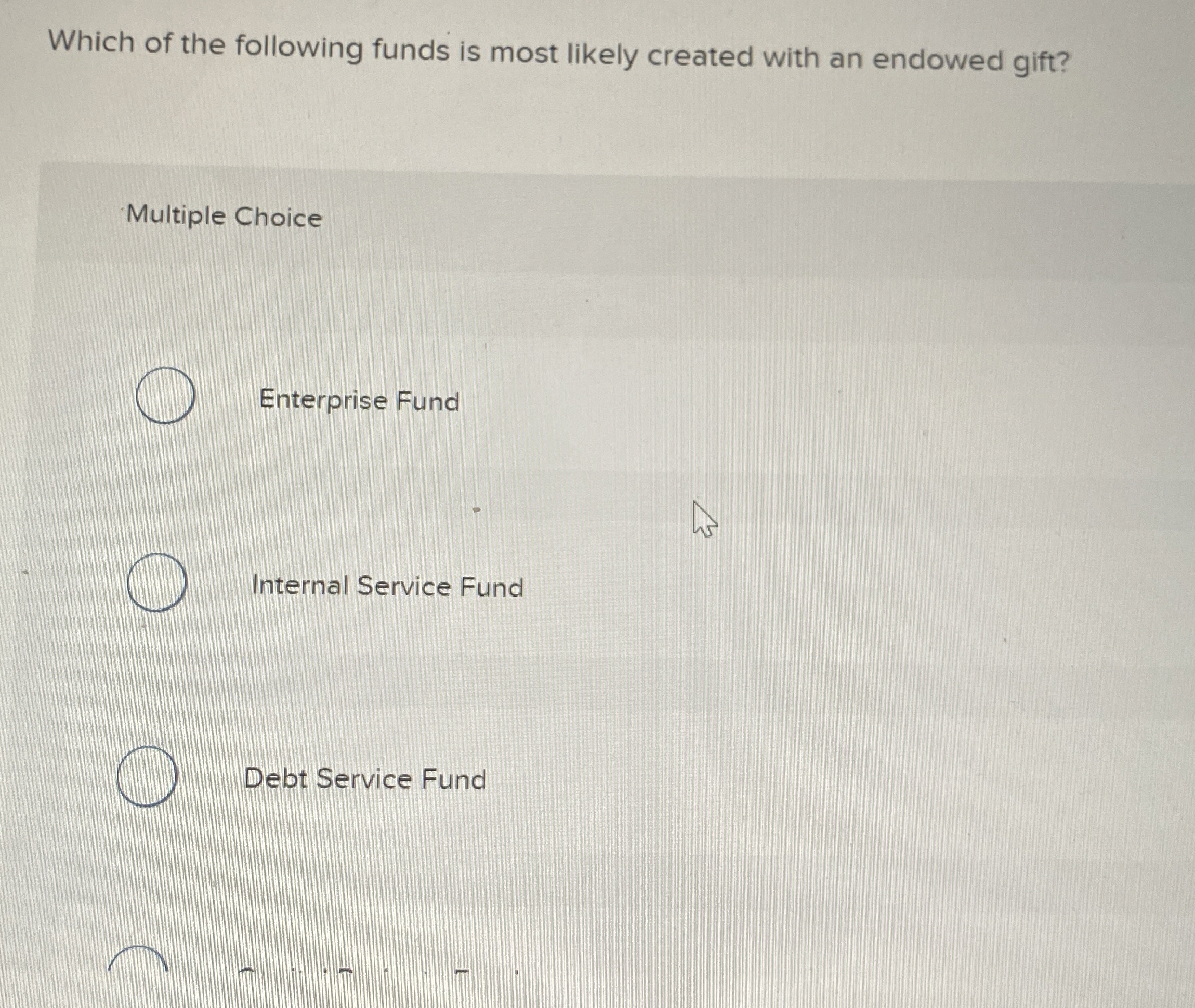 Which of the following funds is most likely