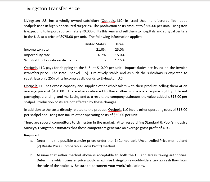 International Accounting TRANSFER PRICING