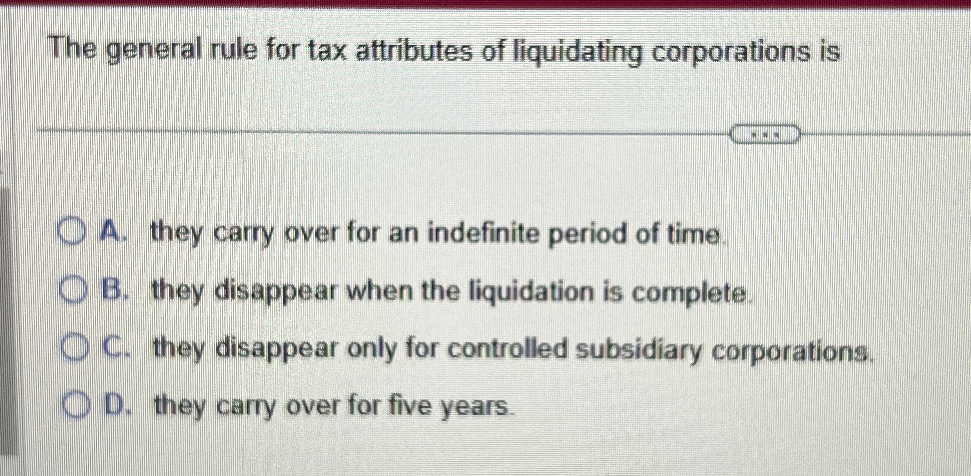 The general rule for tax attributes of