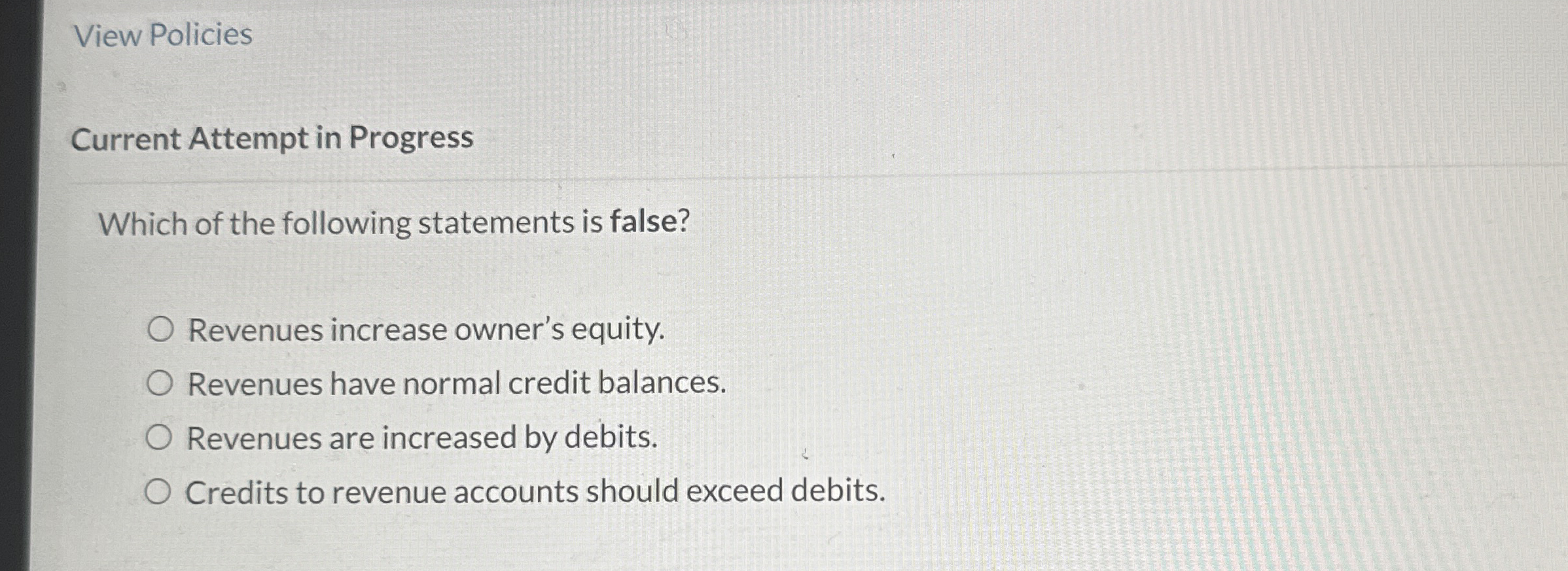 View Policies Current Attempt in Progress Which