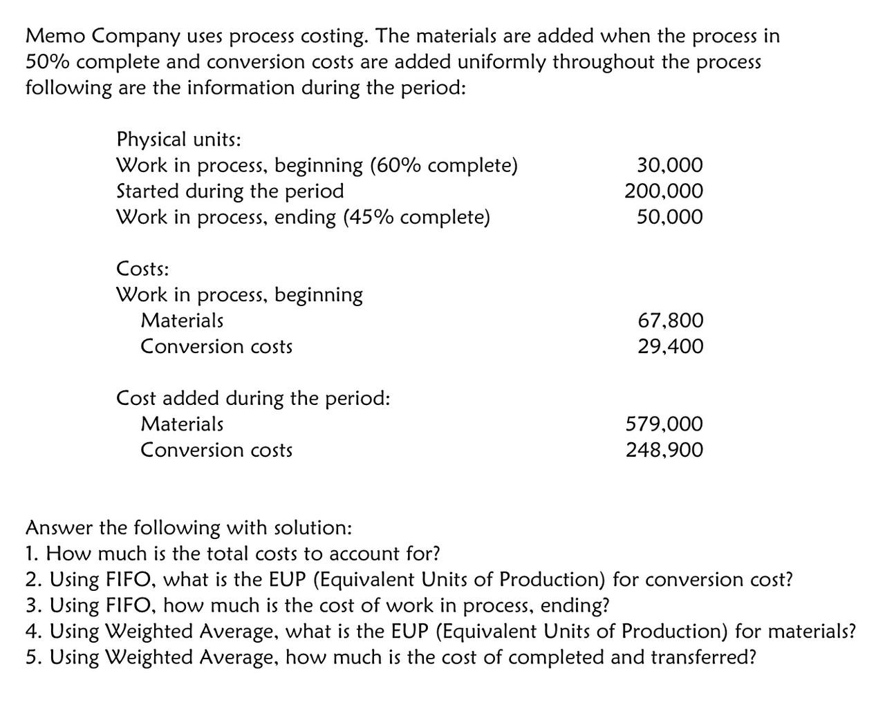 SUBJECT: cost accounting Please answer correctly