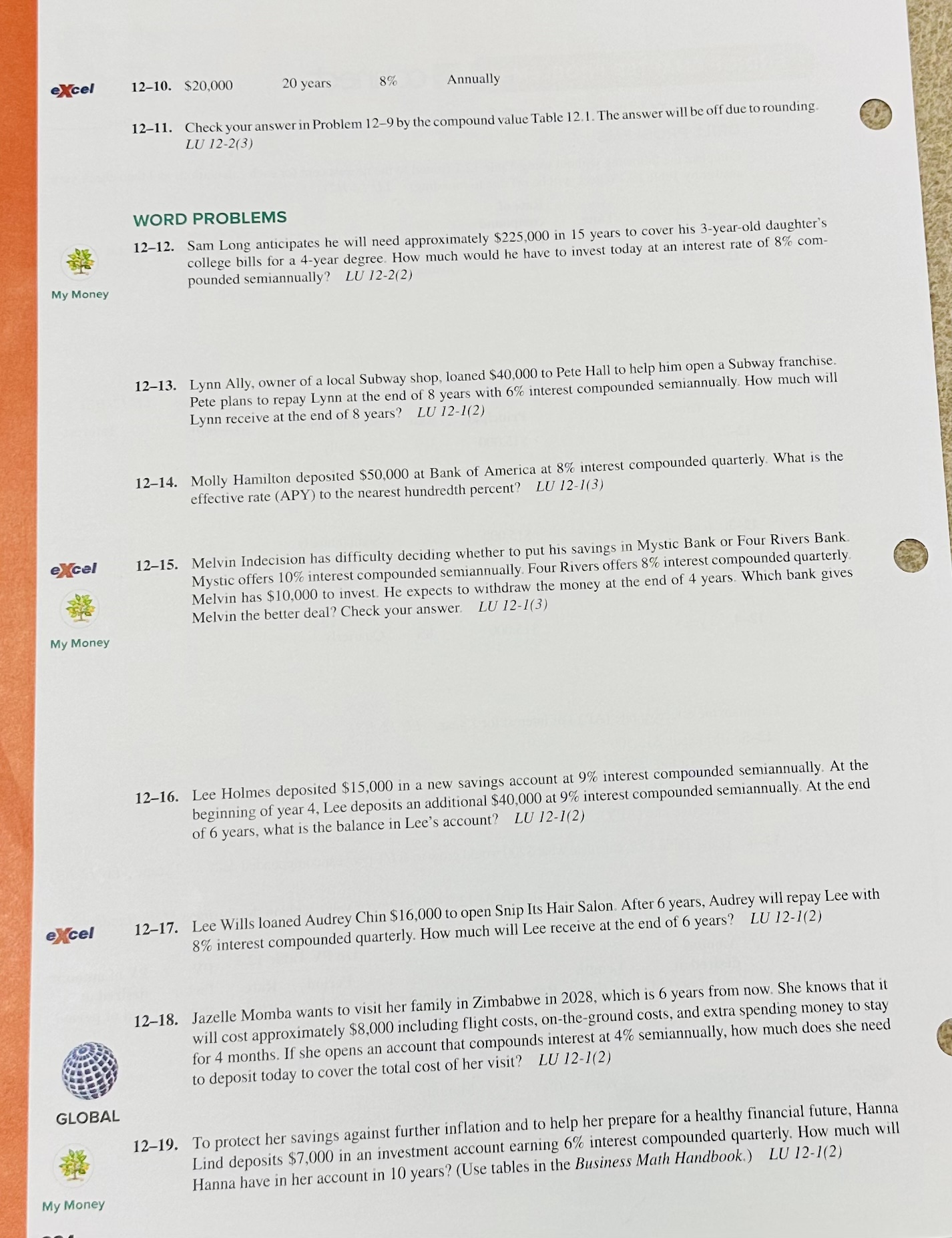 12 END-OF-CHAPTER PROBLEMS connect Check figures