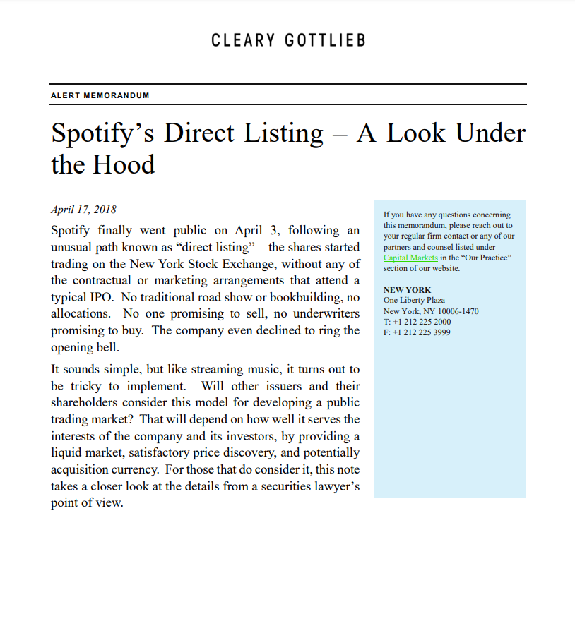 Questions for Spotify's Direct-Listing IPO