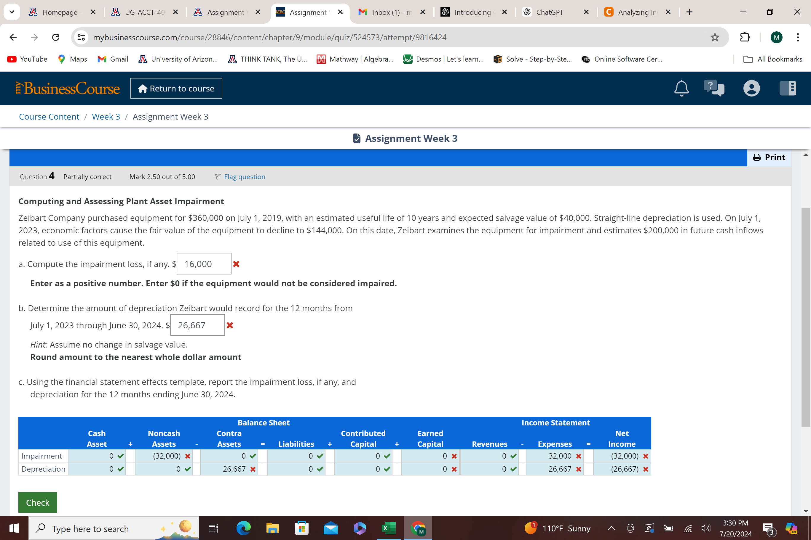 A Homepage - X A UG-ACCT-40 X A Assignment X MBC
