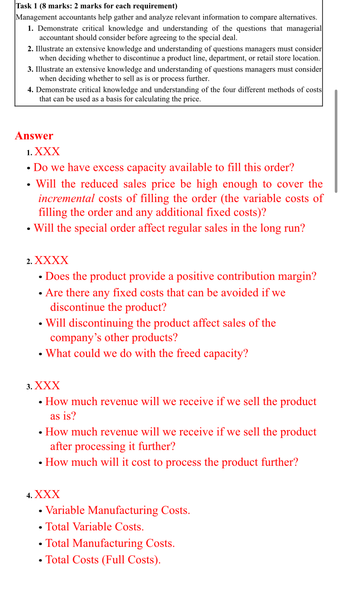 Task 1 ( 8 marks: 2 marks for each requirement )