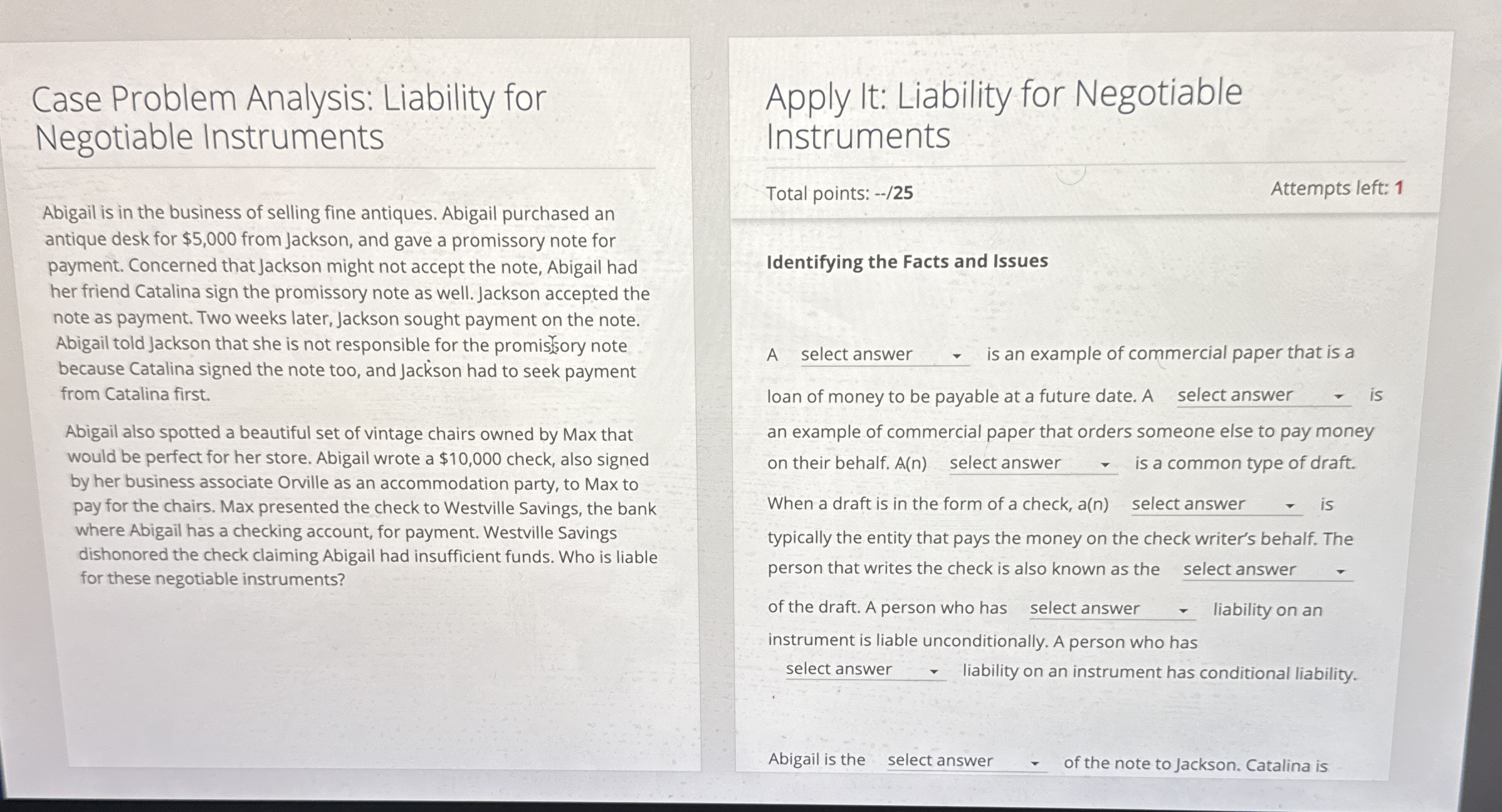 Case Problem Analysis: Liability for Negotiable