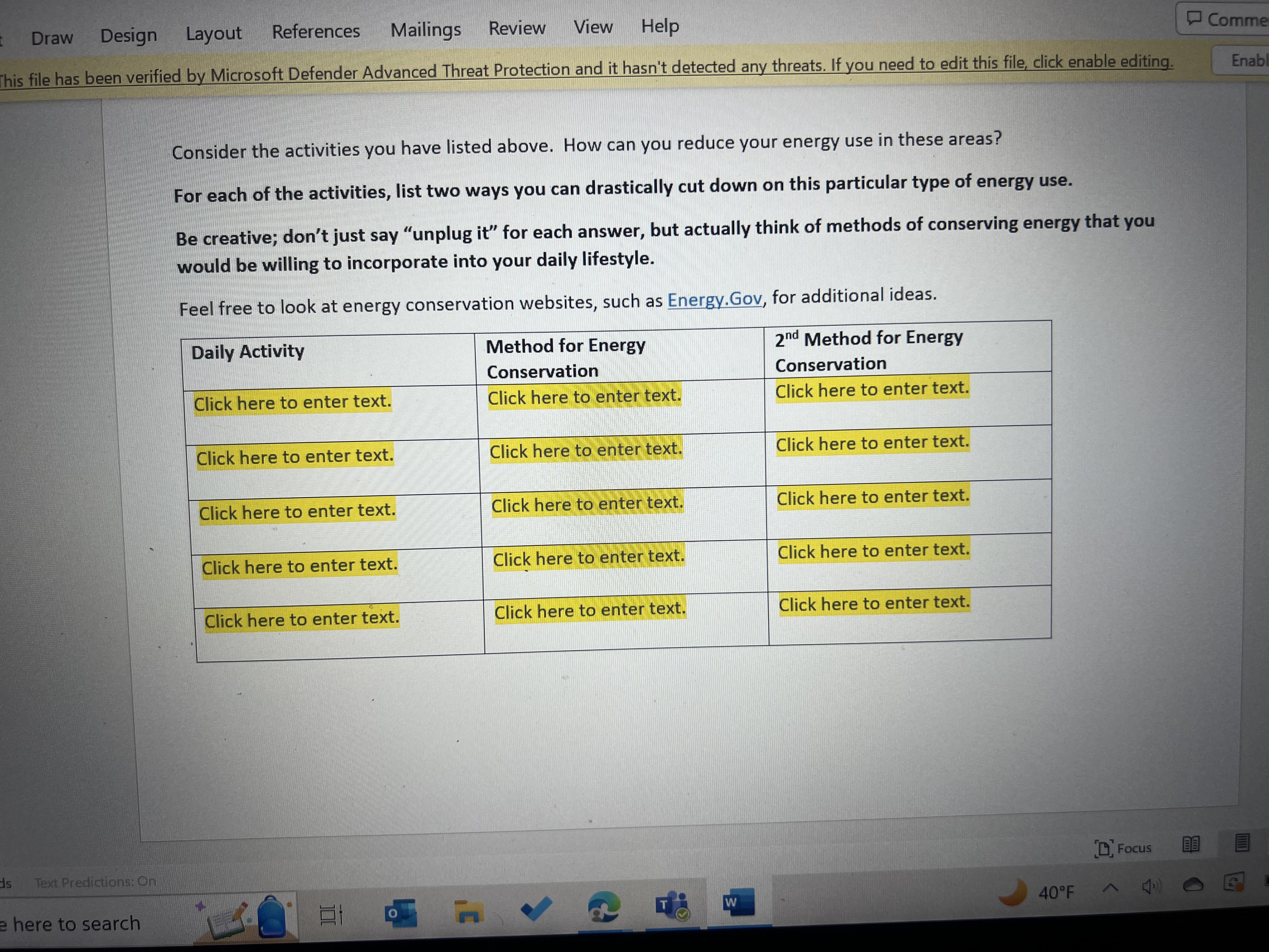 Energy Audit Evaluation (1) - Protected View -