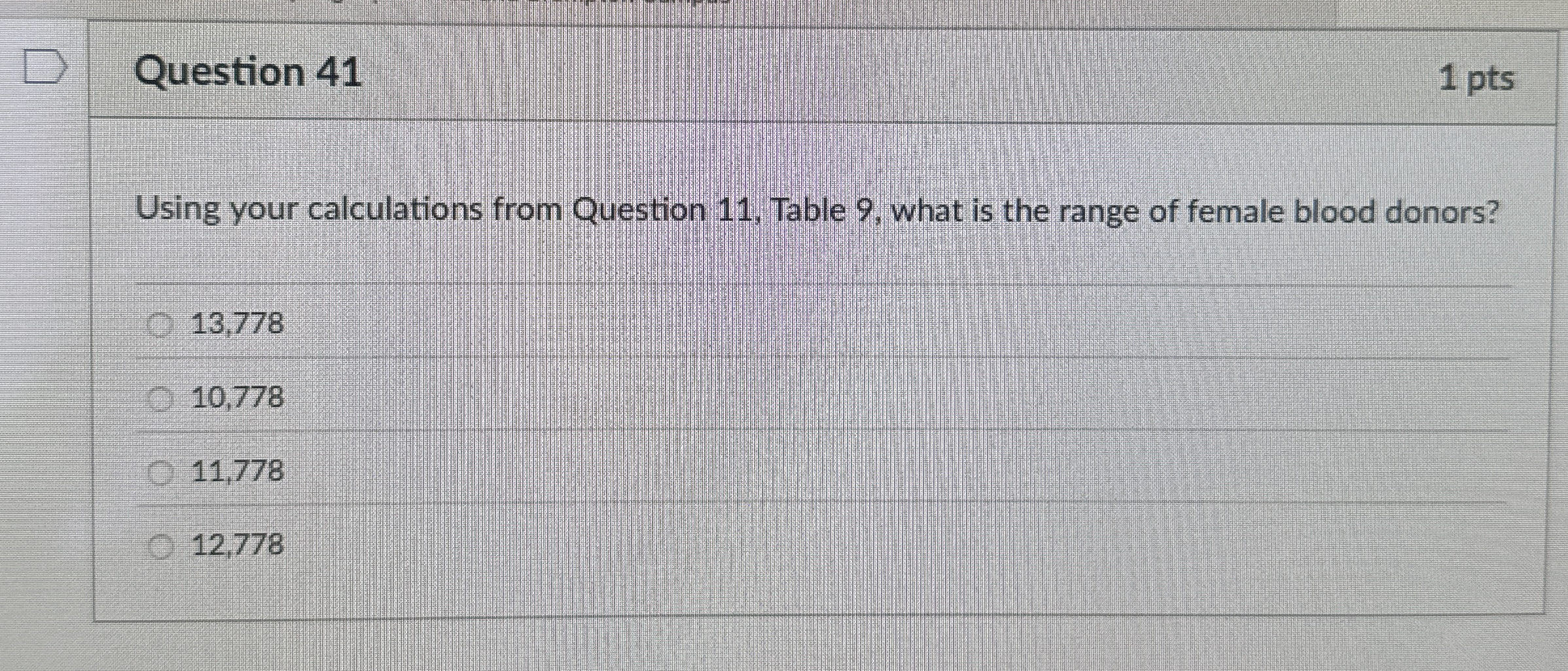 Question 4 1 1 pts Using your calculations from
