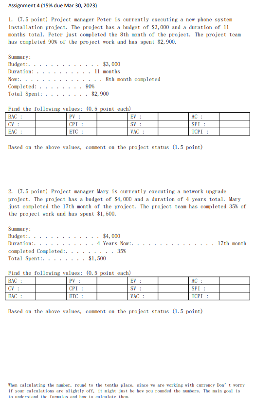 Assignment 4 (15% due Mar 30, 2023) 1. (7.5
