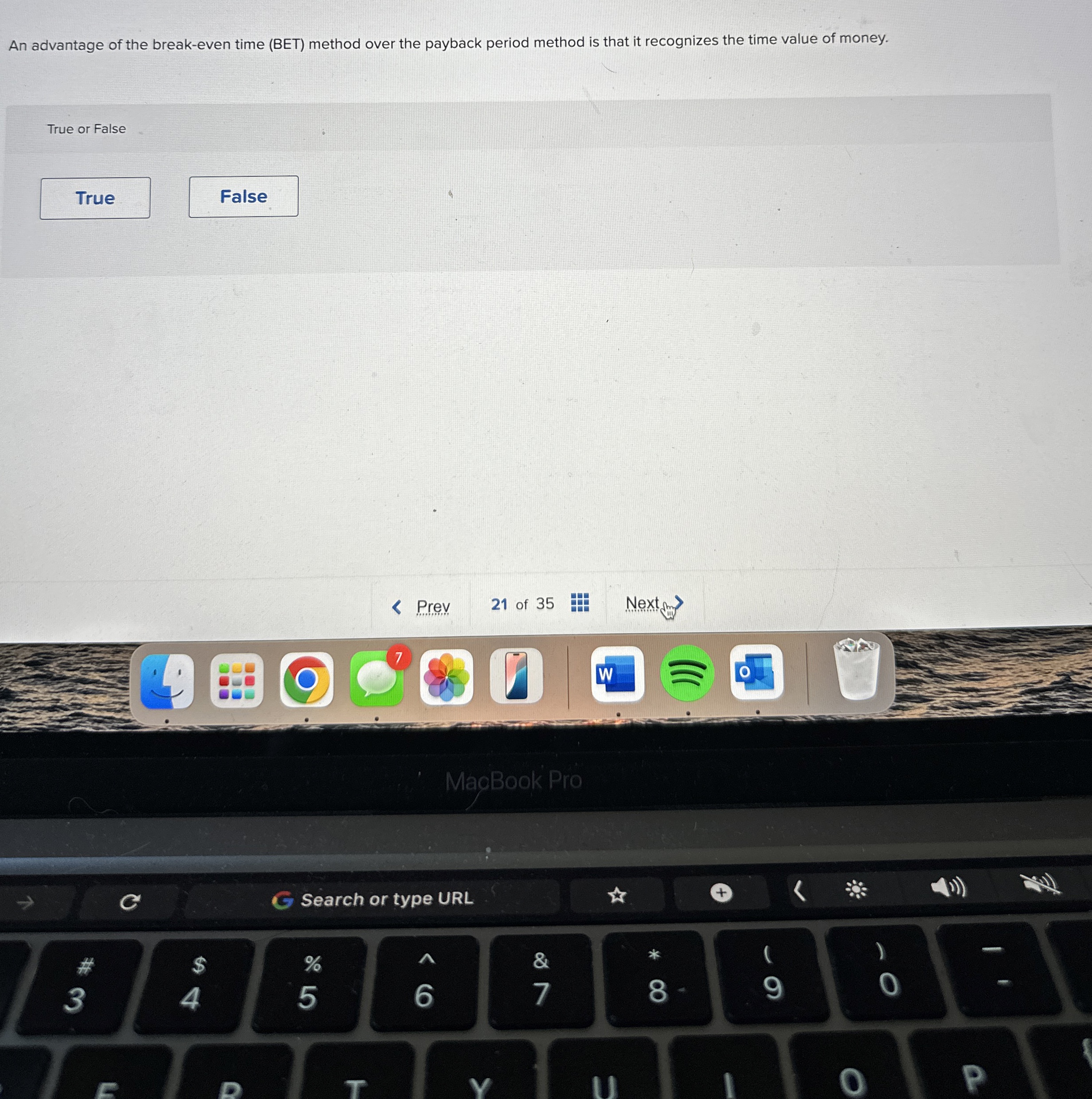 An advantage of the break - even time ( BET )