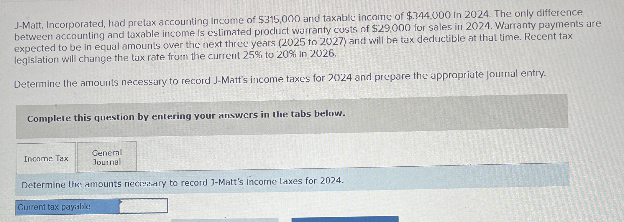 J - Matt, Incorporated, had pretax accounting