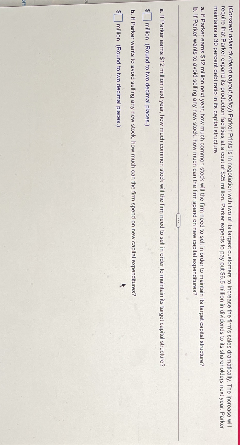 Please answer both questions (Constant dollar