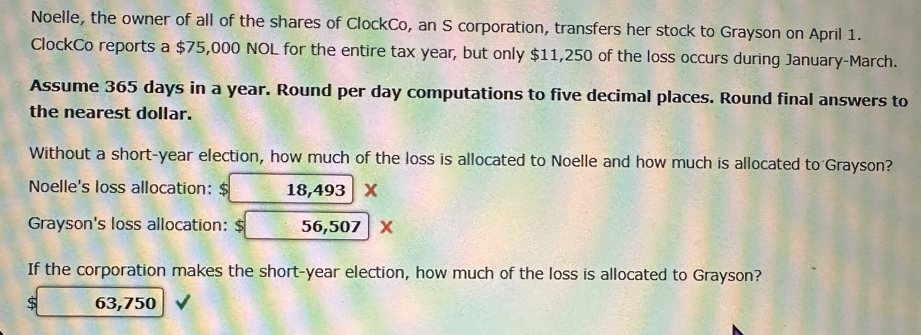 Noelle, the owner of all of the shares of