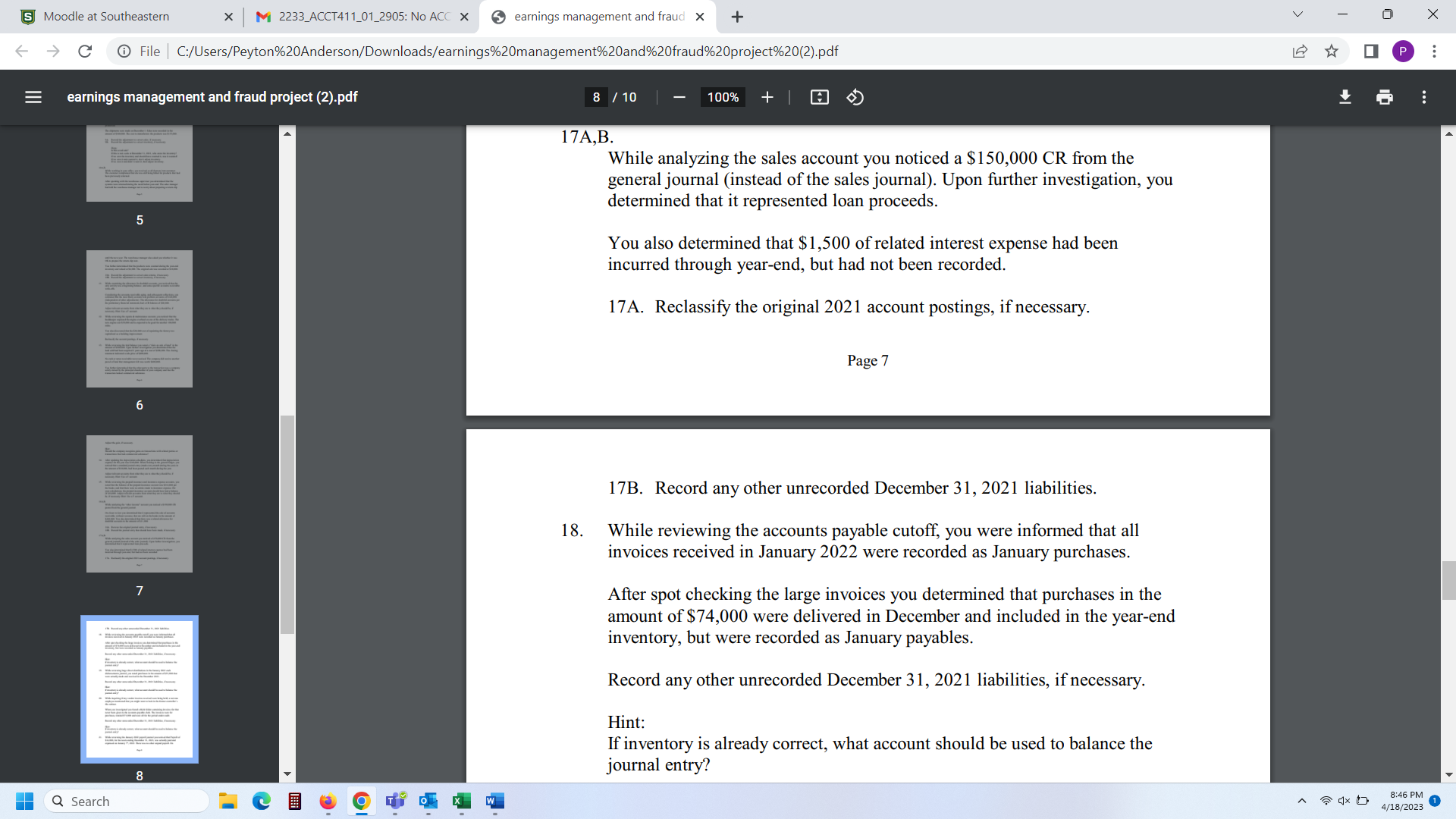5 Moodle at Southeastern X M