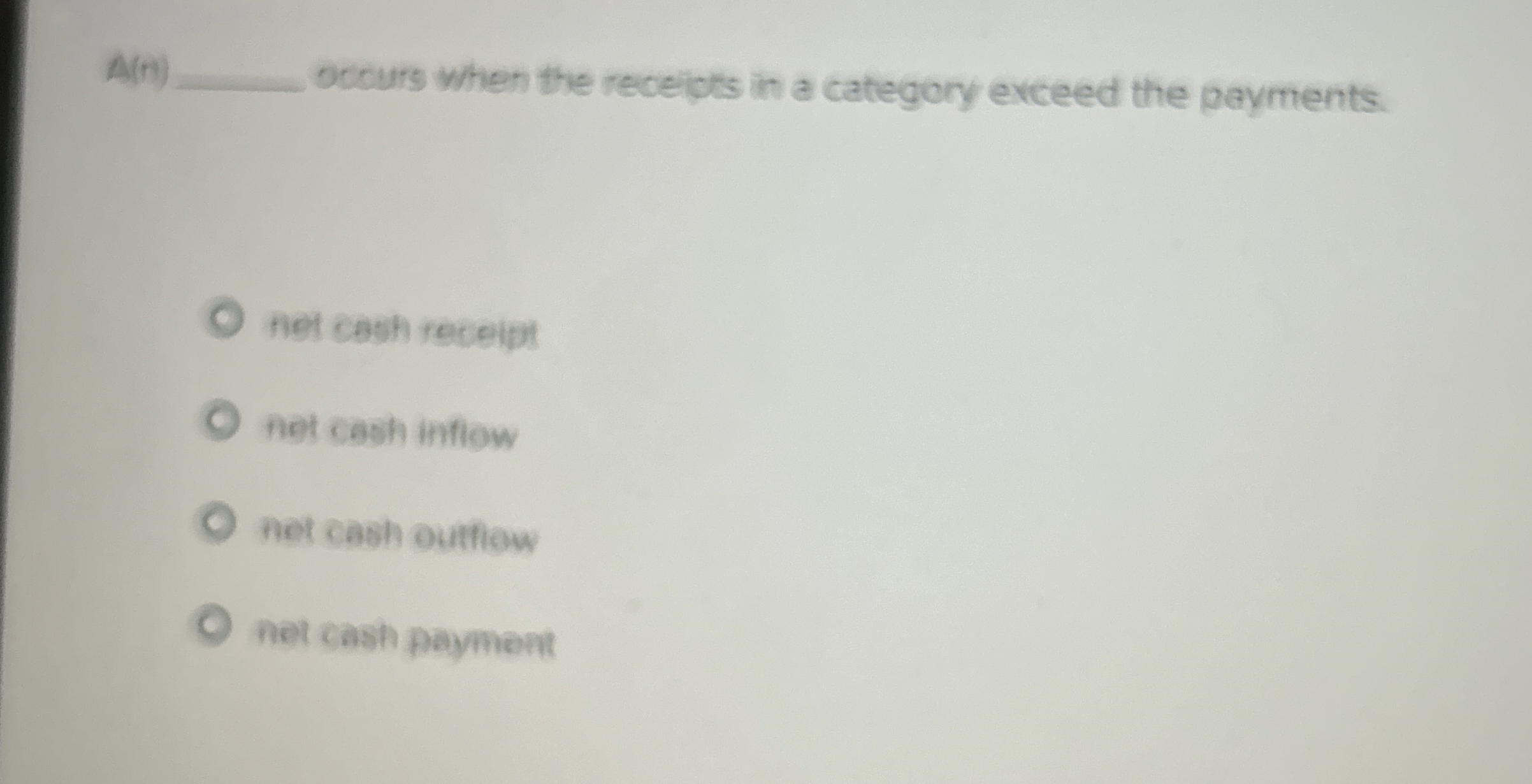 A ( n ) occurs when the recelots in a category