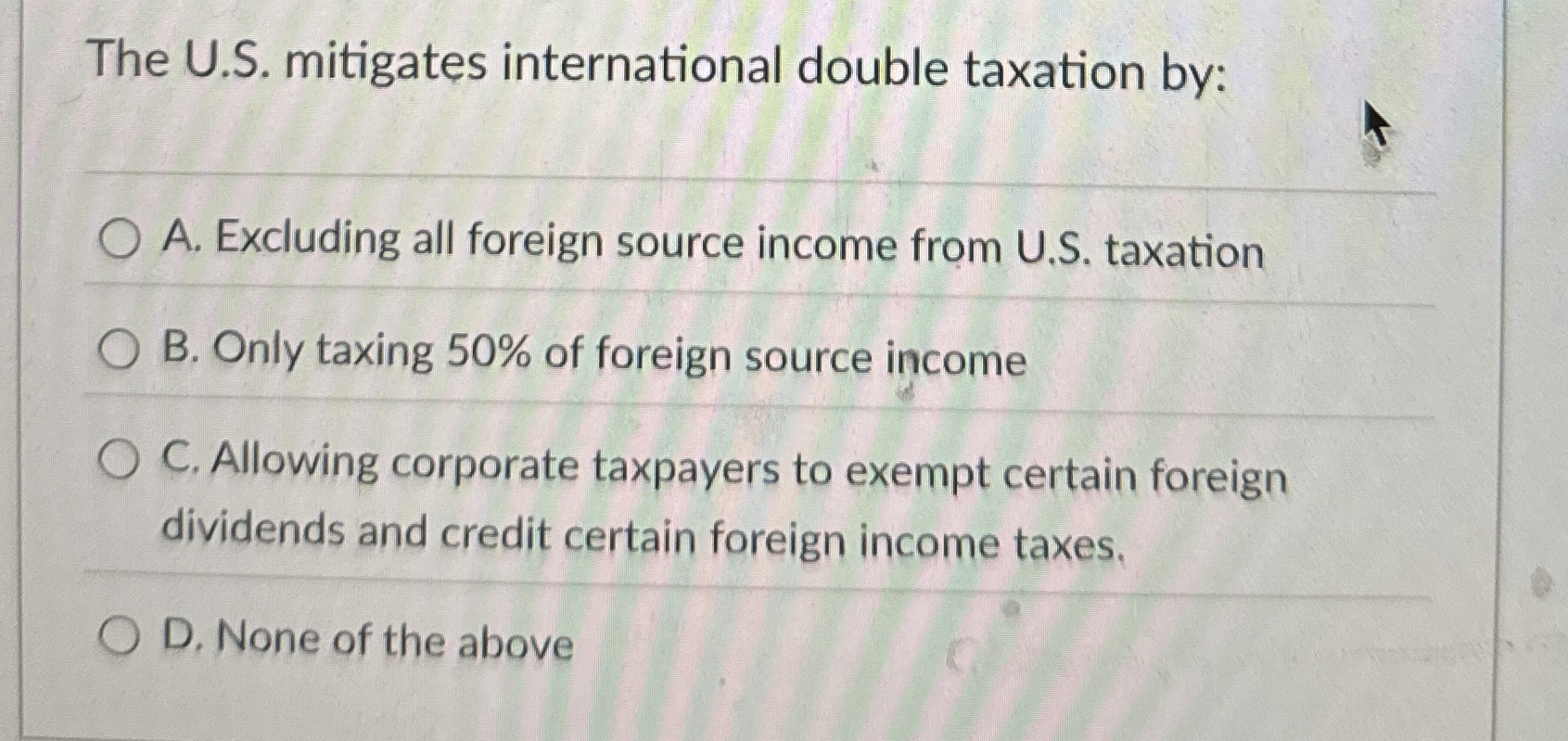 The U . S . mitigates international double