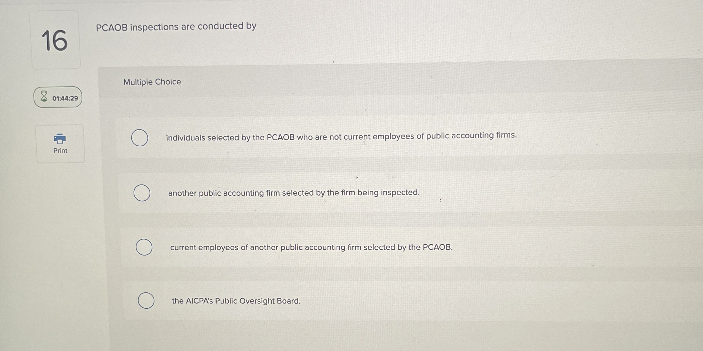 1 6 PCAOB inspections are conducted by Multiple