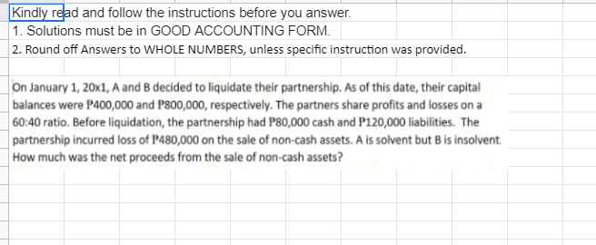 PROBLEM 1 Kindly read and follow the instructions