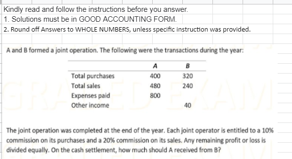 PROBLEM 1 Kindly read and follow the instructions