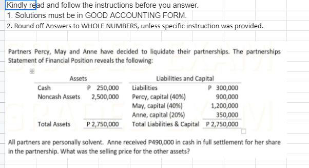 PROBLEM 1 Kindly read and follow the instructions