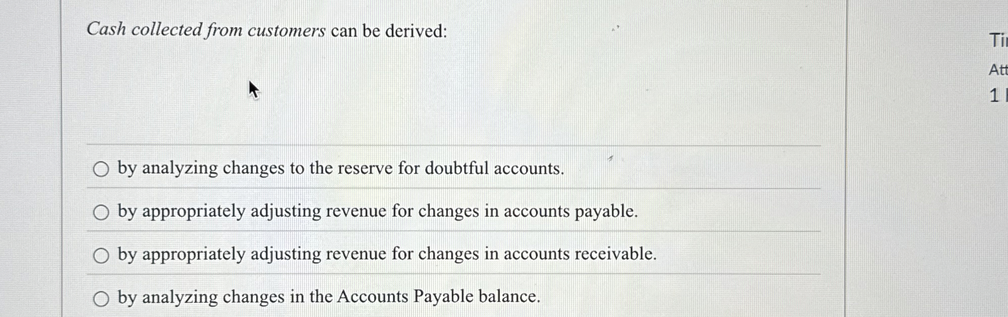 Cash collected from customers can be derived: by