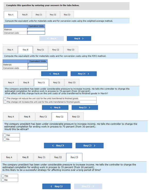 Aaron Company has a process costing system. All