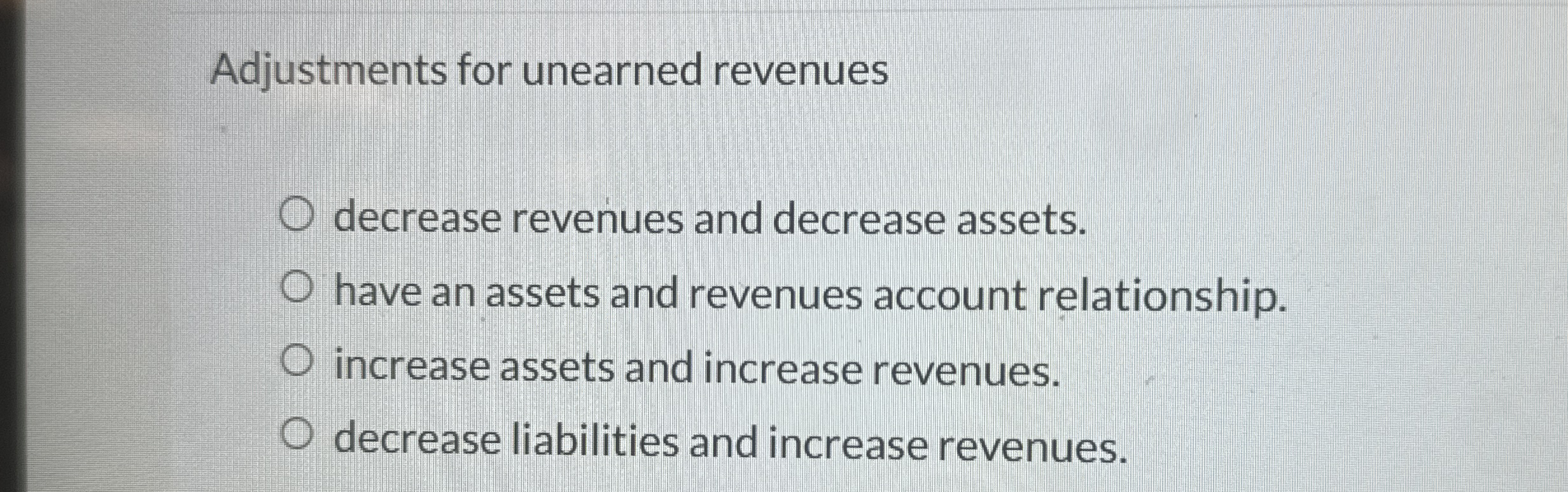Adjustments for unearned revenues decrease