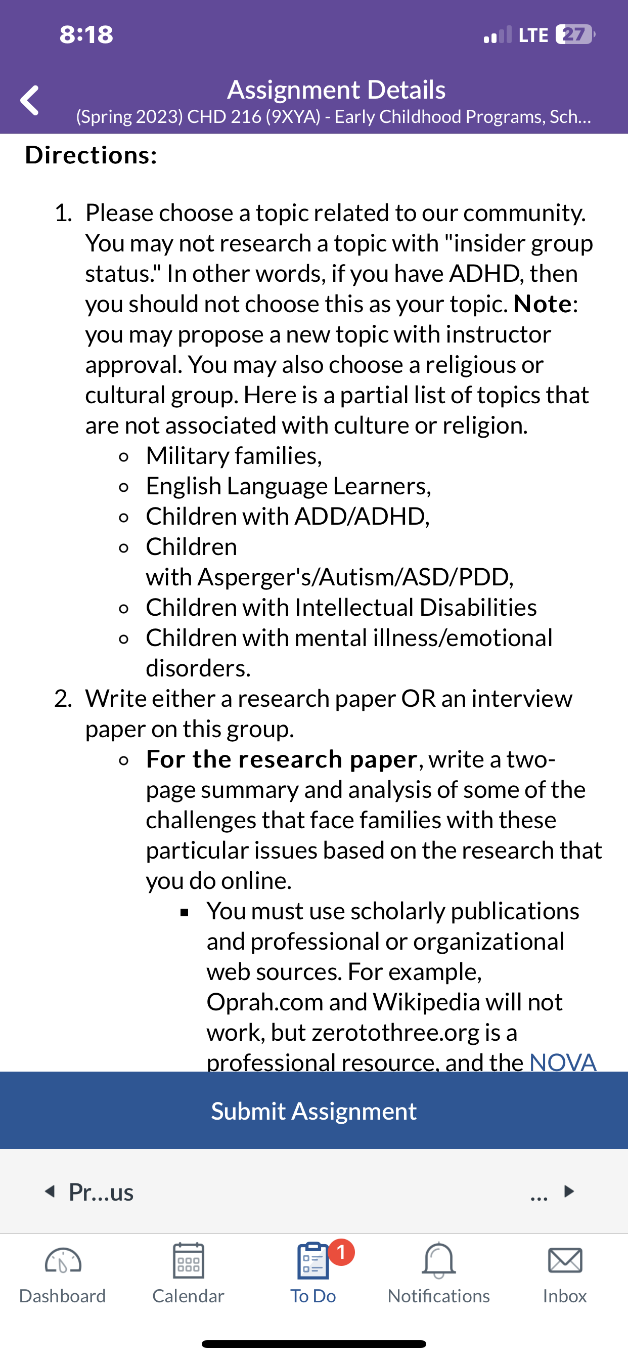 ll LTE m' < Assignment Details (Spring 2023) CHD
