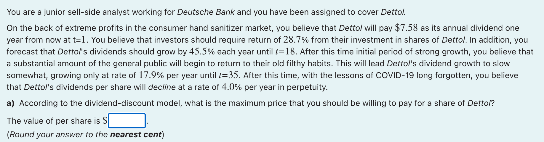 Please show working You are a junior sellside