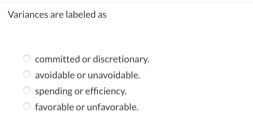 Variances are labeled as committed or