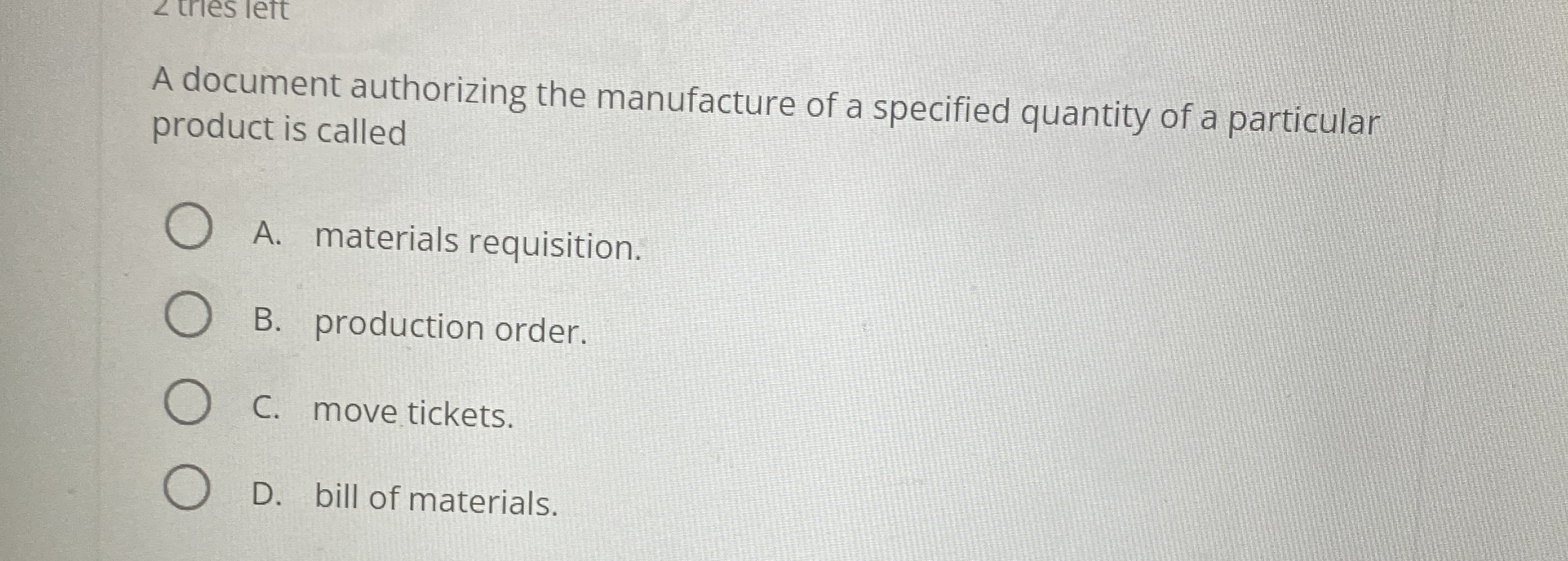 A document authorizing the manufacture of a