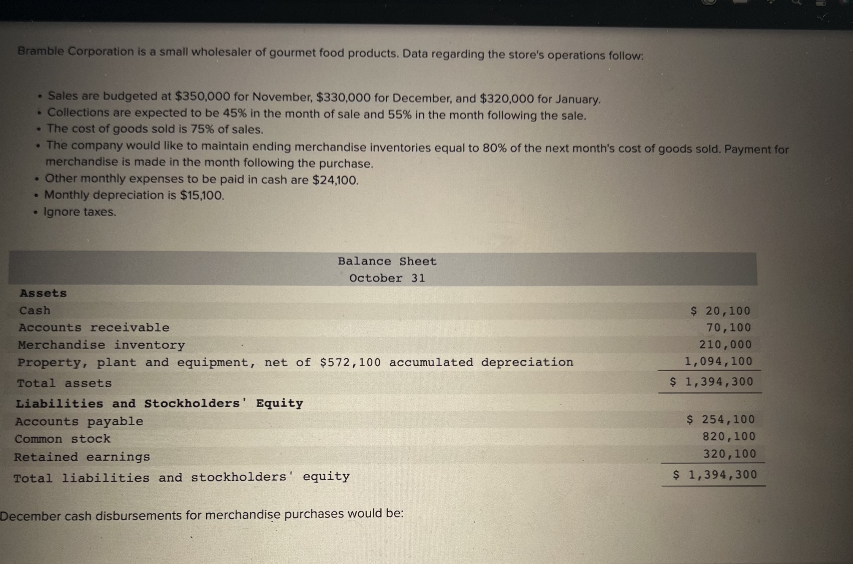Assume a company's estimated unit sales and