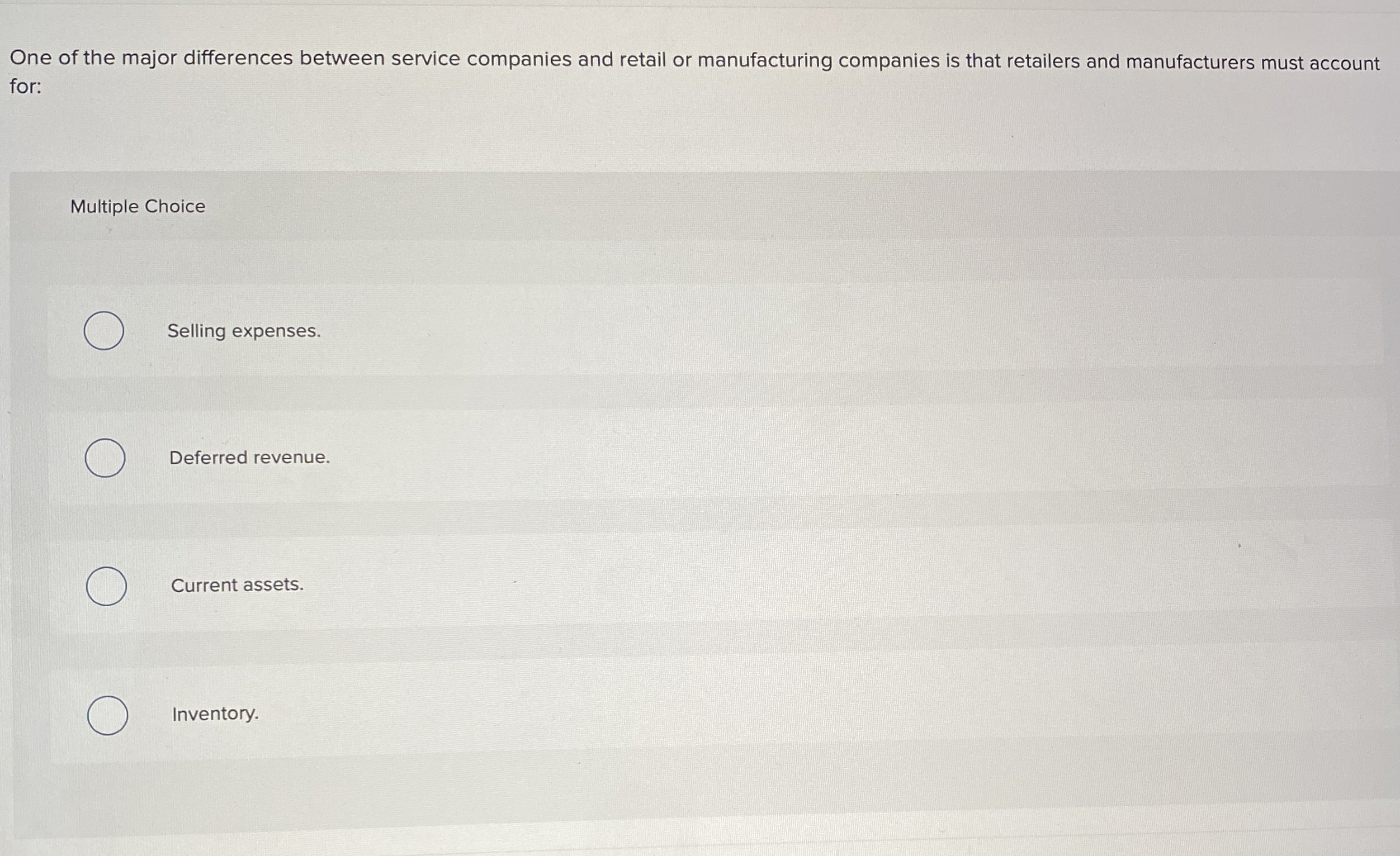 One of the major differences between service